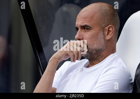 Newcastle, UK, 21/08/2022, PEP GUARDIOLA, MANCHESTER CITY FC MANAGER, 2022Credit: Allstar Picture Library/ Alamy Live News Foto Stock