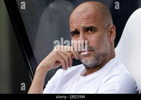 Newcastle, UK, 21/08/2022, PEP GUARDIOLA, MANCHESTER CITY FC MANAGER, 2022Credit: Allstar Picture Library/ Alamy Live News Foto Stock