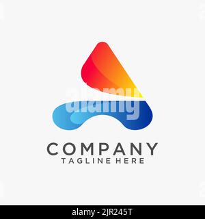 Lettera Un moderno logo design Illustrazione Vettoriale