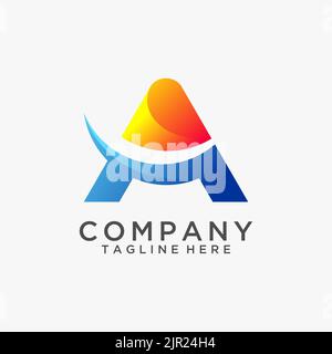 Lettera Un moderno logo design Illustrazione Vettoriale