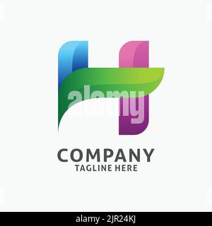Lettera H moderno logo design Illustrazione Vettoriale
