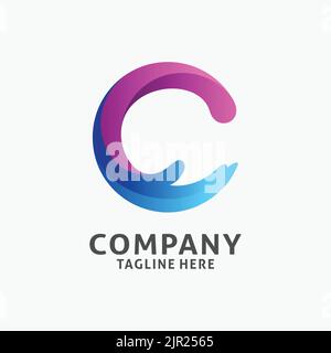 Logo lettera C Care con ispirazione per le mani Illustrazione Vettoriale