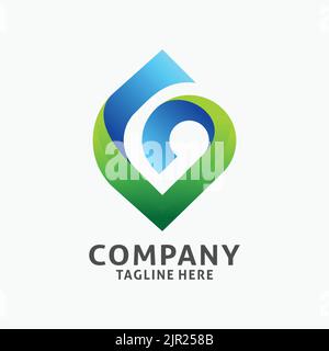 Lettera G moderno logo design Illustrazione Vettoriale