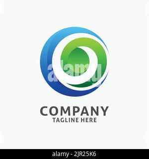 Lettera o astratto logo design. Cerchio logo ispirazione Illustrazione Vettoriale