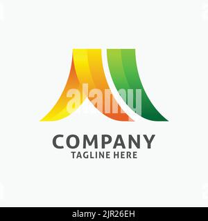 Lettera M astratto logo design. Ispirazione iniziale M. Illustrazione Vettoriale