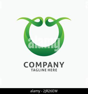 Design del logo lettera o ricurlato. Ispirazione per il logo circolare Illustrazione Vettoriale