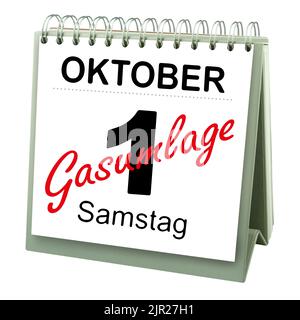 Calendario tedesco 2022 ottobre 1 Sabato Foto Stock