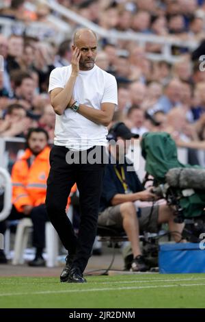 NEWCASTLE, REGNO UNITO, 21/08/2022, PEP GUARDIOLA, RESPONSABILE DELLA CITTÀ DI MANCHESTER, 2022Credit: Biblioteca di immagini di Allstar/Alamy Live News Foto Stock