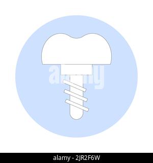 Icona dell'impianto dentale dente. Illustrazione vettoriale Foto Stock