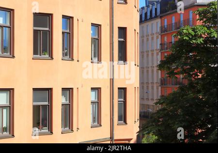 Facciata dell'edificio residenziale. Foto Stock