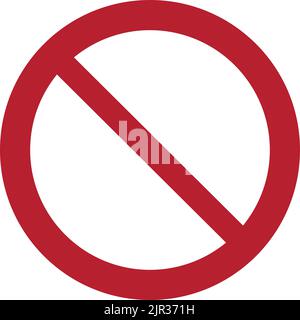 ISO 7010 P001 – segnale di divieto generale. Cartello di divieto generale. Icona arresto vettore. Segnale rosso di ingresso assente. Nessun segnale, avvertimento rosso isolato. Prohib generale Illustrazione Vettoriale