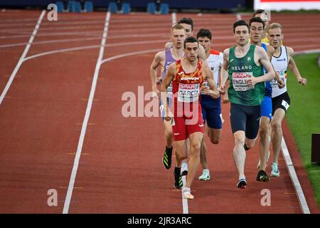 Monaco di Baviera, Germania, 21 agosto 2022. Immagine scattata durante la finale della gara maschile del 800m ai Campionati europei di atletica, a Monaco di Baviera 2022, Germania, domenica 21 agosto 2022. La seconda edizione dei Campionati europei si svolge dal 11 al 22 agosto e prevede nove sport. FOTO DI BELGA ERIC LALMAND Foto Stock