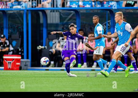 Charlotte, North Carolina. USA, 21 agosto 2022: Partita di calcio della Major League allo stadio Bank of America di Charlotte, NC. (Adeal) Foto Stock