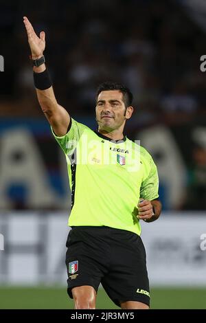 Bergamo, Italia. 21st ago, 2022. Fabio Maresca gesti durante Atalanta BC vs AC Milan, calcio italiano Serie A match in Bergamo, Italia, Agosto 21 2022 Credit: Independent Photo Agency/Alamy Live News Foto Stock