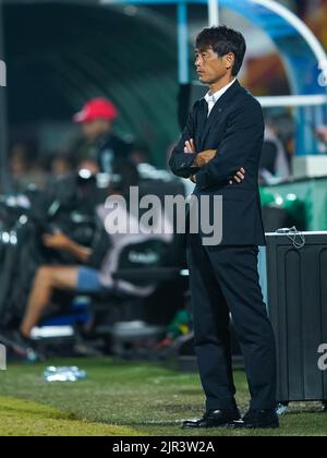 Alajuela, Costa Rica. 21st ago, 2022. Alajuela, Costa Rica, 21st 2022 agosto: Allenatore capo del Giappone Futoshi Ikeda durante la Coppa del mondo di Donne FIFA U20 Costa Rica 2022 partita di calcio finale tra Giappone e Francia a Morera Soto ad Alajuela, Costa Rica. (Daniela Porcelli/SPP) Credit: SPP Sport Press Photo. /Alamy Live News Foto Stock