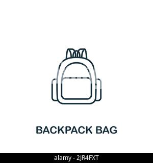 Icona della borsa zaino. Linea linea semplice Outdoor Recreation icona per modelli, web design e infografiche Illustrazione Vettoriale