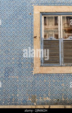 Le famose piastrelle azulejos di Lisbona, Portogallo Foto Stock