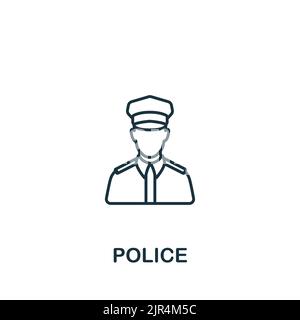 Icona della polizia. Linea semplice icona di protesta linea per modelli, web design e infografiche Illustrazione Vettoriale