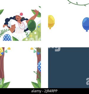 Set di montanti piatti sete de setembro illustrazione vettoriale Illustrazione Vettoriale