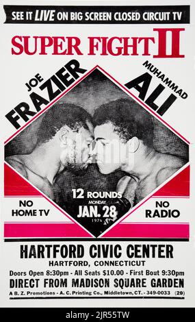 1974 Muhammad Ali vs. Joe Frazier poster a circuito chiuso Foto Stock