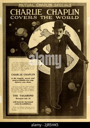 Pubblicità nel Moving Picture World, Charlie Chaplin 1916. Foto Stock