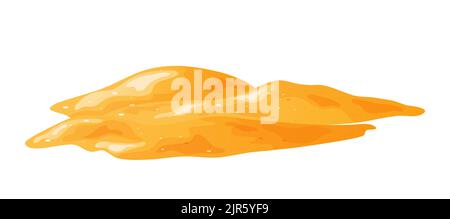 Mucchio di sabbia in cartoon, duna sabbiosa nel deserto o in spiaggia. Cumulo di materiale da costruzione. Illustrazione vettoriale Illustrazione Vettoriale