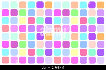 An illustration of squares with rounded corners of varied colors Foto Stock