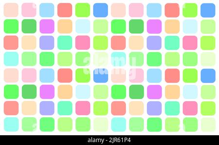 Un'illustrazione di quadrati con angoli arrotondati di vari colori Foto Stock