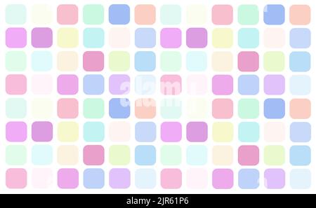An illustration of squares with rounded corners of varied colors Foto Stock