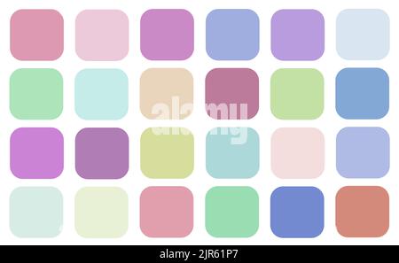 Un'illustrazione di quadrati con angoli arrotondati di vari colori Foto Stock