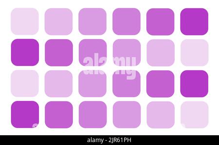 An illustration of squares with rounded corners of varied colors Foto Stock