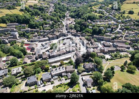 Holmfirth West Yorkshire, Inghilterra vista aerea drone Foto Stock