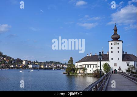 Castello Schloss Ort Orth sul lago Traunsee a Gmunden Austria Foto Stock