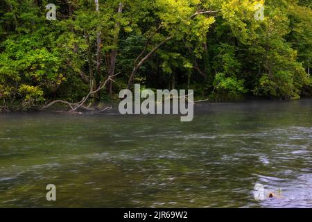 Vista panoramica del fiume South Holston vicino a Bristol, Tennessee. Foto Stock