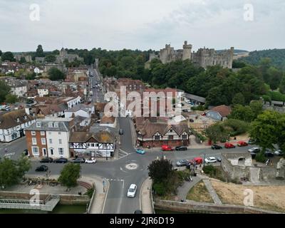 Arundel città West Sussex, Inghilterra drone vista aerea Foto Stock