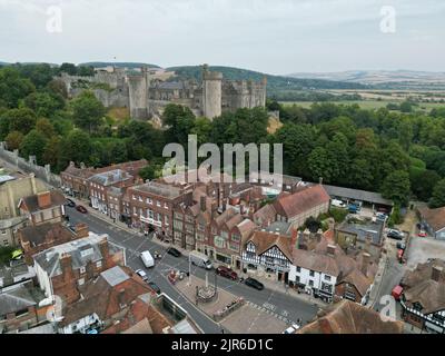 Arundel città West Sussex, Inghilterra drone vista aerea Foto Stock