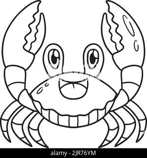 Red Jamaican Crab isolato colorazione pagina per bambini Illustrazione Vettoriale