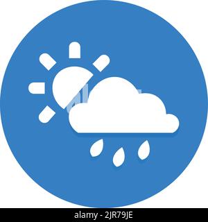 Possibilità di docce e parzialmente soleggiata icona. Concetto di meteo e previsioni. Illustrazione Vettoriale