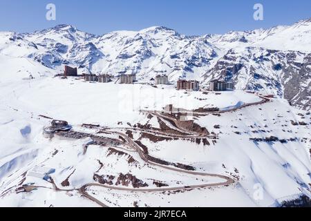 Santiago, Metropolitana, Cile. 22nd ago, 2022. La stazione sciistica Valle Nevado, sulle Ande, a Santiago, Cile. (Credit Image: © Matias Basualdo/ZUMA Press Wire) Credit: ZUMA Press, Inc./Alamy Live News Foto Stock