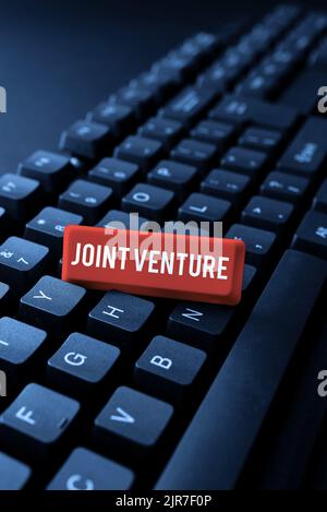 Cartello con Joint Venture. Word for Collaboration Arrangement Partnership Team -48869 Foto Stock