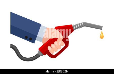 Mano con ugello carburante Illustrazione Vettoriale