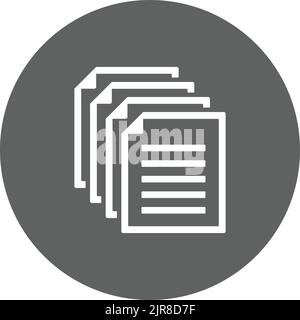 L'icona del documento è isolata su sfondo bianco. Da utilizzare per scopi di grafica e web design o commerciali. File EPS vettoriale. Illustrazione Vettoriale