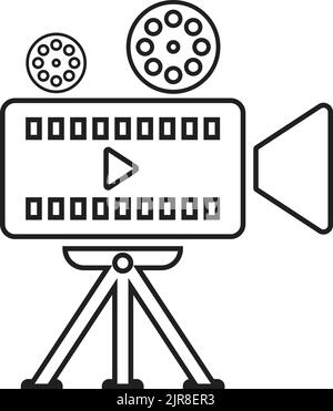 Icona Film, video, videografica - file EPS vettoriale. Ideale per supporti di stampa, Web, immagini di magazzino, uso commerciale o qualsiasi tipo di progetto di progettazione. Illustrazione Vettoriale