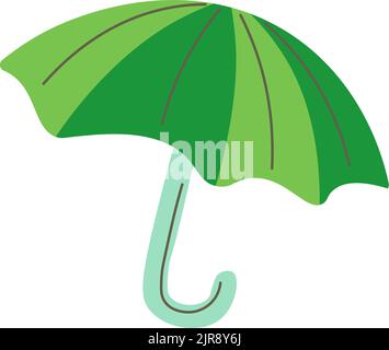Ombrello con bastone, ombrellone che protegge dalla pioggia Illustrazione Vettoriale