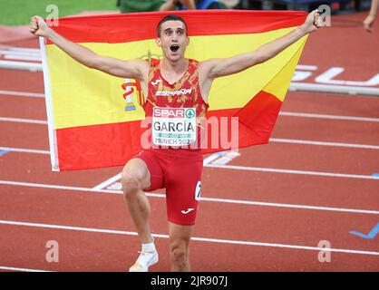 Mariano Garcia di Spagna finale Men’s 800 M durante il Campionato europeo di Atletica 2022 il 21 agosto 2022 a Monaco di Baviera, Germania - Foto Laurent Lairys / ABACAPRESS.COM Foto Stock