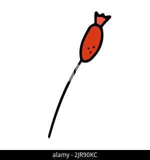 Rosa di cane colorato. Illustrazione vettoriale in stile disegnato a mano Illustrazione Vettoriale