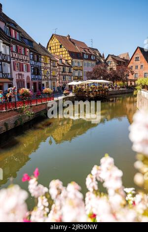 Affascinante città vecchia di Colmar in Alsazia Foto Stock