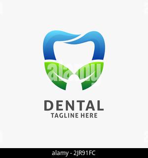 Design del logo dentale natura Illustrazione Vettoriale