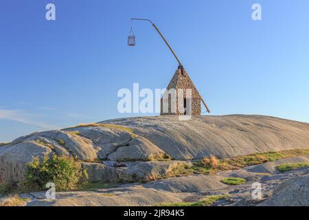 La fine del mondo - Vippefyr antico faro a Verdens Ende in Norvegia Foto Stock