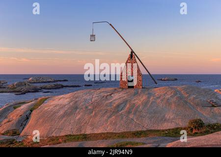 La fine del mondo - Vippefyr antico faro a Verdens Ende in Norvegia Foto Stock